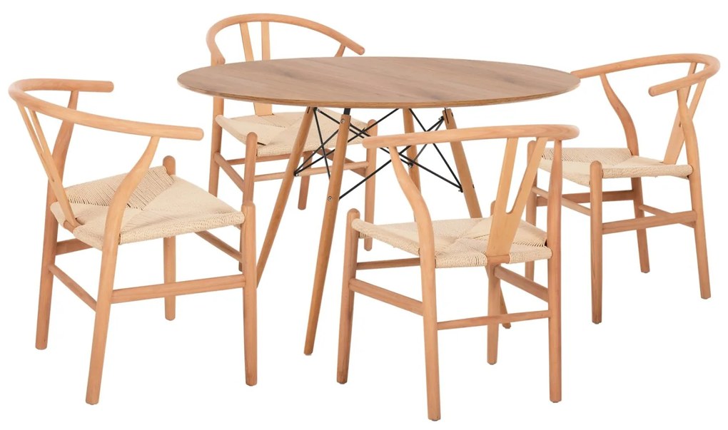 ΣΕΤ ΤΡΑΠΕΖΑΡΙΑΣ 5ΤΜΧ BRAVE HM21188 ΜΕ 4 ΚΑΡΕΚΛΕΣ & ΣΤΡΟΓΓΥΛΟ ΤΡΑΠΕΖΙ