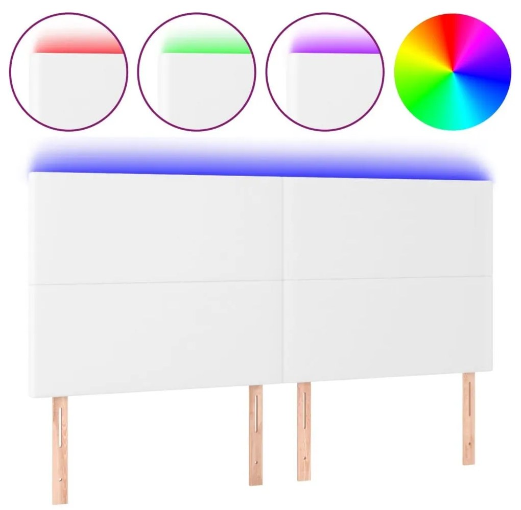 Κεφαλάρι Κρεβατιού LED Λευκό 180x5x118/128 εκ - Λευκό