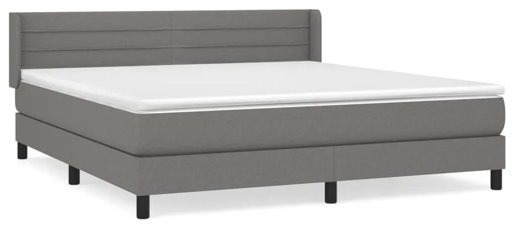 ΚΡΕΒΑΤΙ BOXSPRING ΜΕ ΣΤΡΩΜΑ ΣΚΟΥΡΟ ΓΚΡΙ 160X200 ΕΚ ΥΦΑΣΜΑΤΙΝΟ 3129802