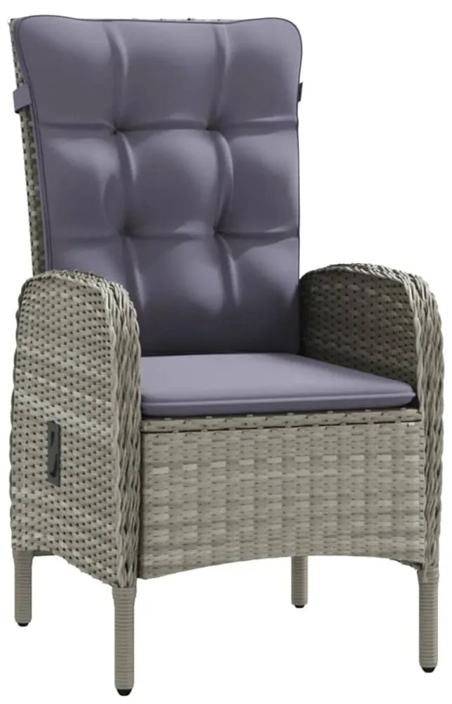 vidaXL Σετ Τραπεζαρίας Κήπου 7 τεμ. Γκρι / Μαύρο με Μαξιλάρια