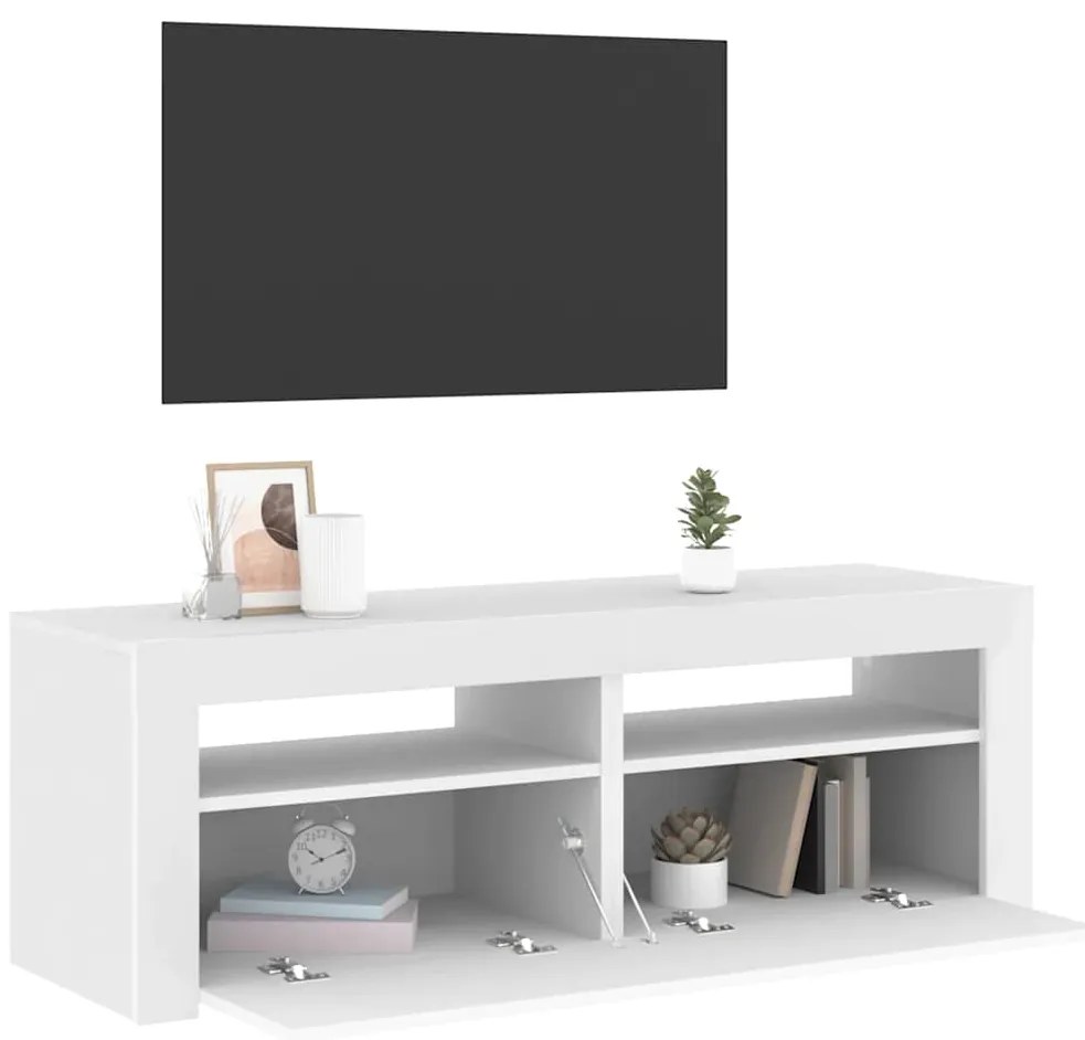 vidaXL Έπιπλο Τηλεόρασης με LED Λευκό 120x35x40 εκ.