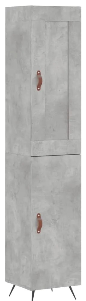 vidaXL Ντουλάπι Γκρι Σκυροδέματος 34,5x34x180 εκ. Επεξεργασμένο Ξύλο