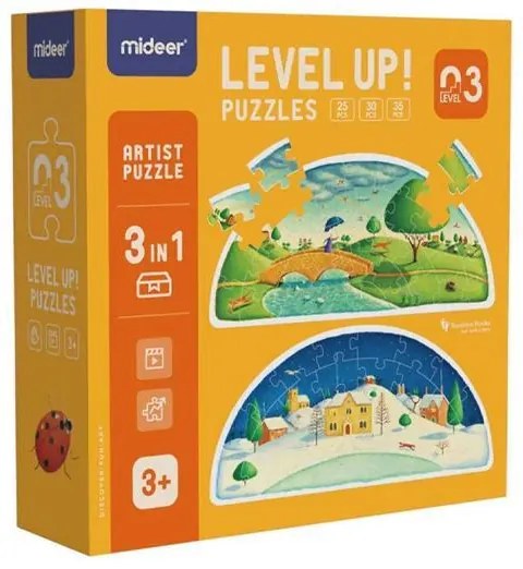 Mideer παζλ 3 σε 1 - Level Up 3 &quot;Artist series&quot; 25,30 - 35τμχ  τμχ.