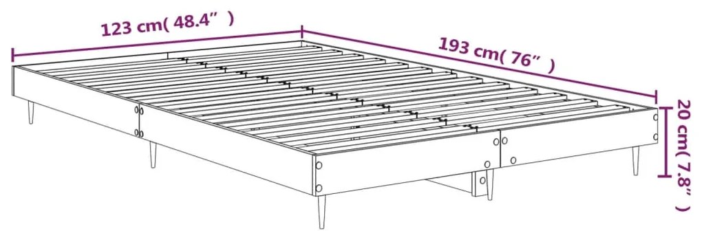 Πλαίσιο Κρεβατιού Λευκό 120 x 190 εκ. Επεξεργασμένο Ξύλο - Λευκό