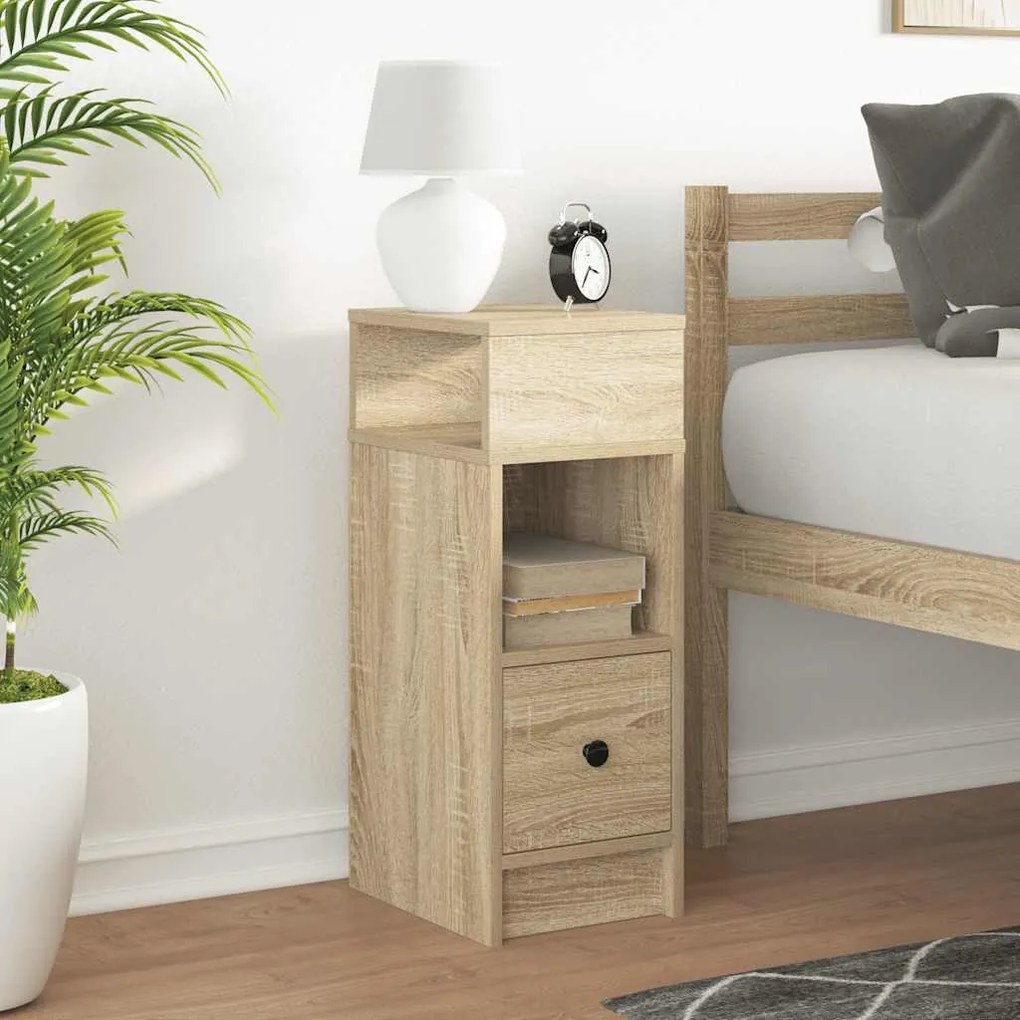 vidaXL Κομοδίνο με συρτάρι Sonoma Δρυς 25x31x66 εκ.