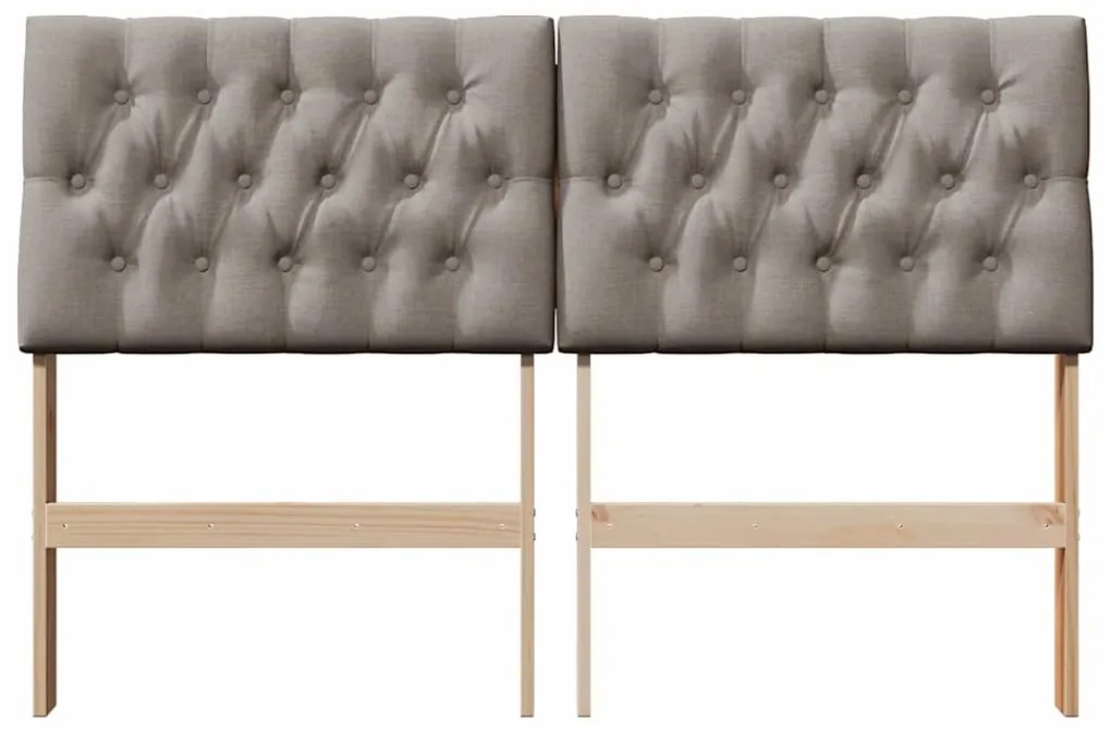 vidaXL Ταπετσαρισμένο κεφαλάρι Taupe 160 cm Στερεά ξυλεία πεύκου
