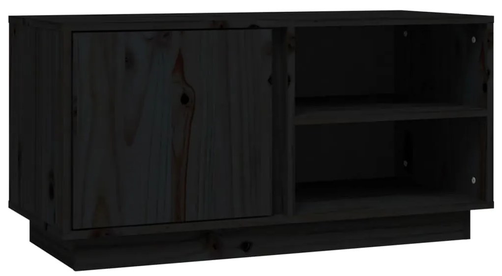 vidaXL Έπιπλο Τηλεόρασης Μαύρο 80x35x40,5 εκ. από Μασίφ Ξύλο Πεύκου
