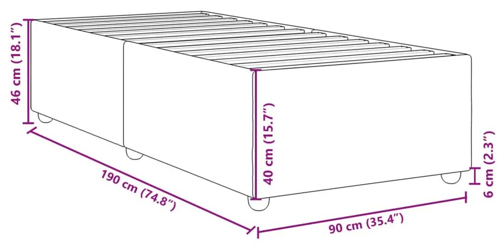 Σκελετός Κρεβατιού Χωρίς Στρώμα Taupe 90x190 εκ. Υφασμάτινο - Μπεζ-Γκρι