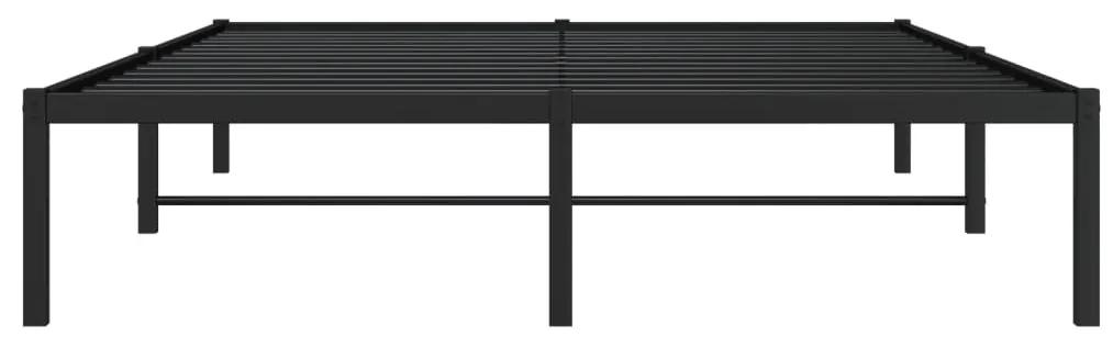 vidaXL Πλαίσιο Κρεβατιού Μαύρο 135 x 190 εκ. Μεταλλικό