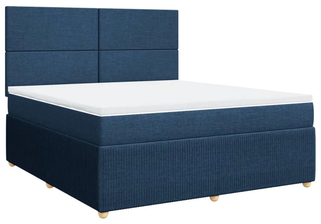 ΚΡΕΒΑΤΙ BOXSPRING ΜΕ ΣΤΡΩΜΑ ΜΠΛΕ 180X200 ΕΚ. ΥΦΑΣΜΑΤΙΝΟ 3294434