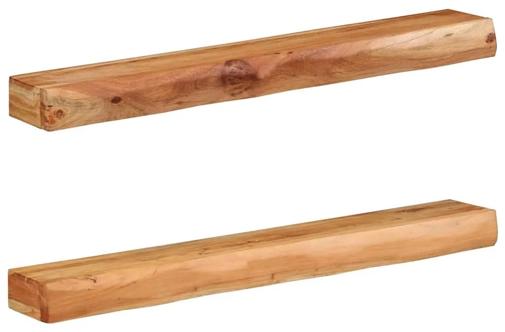 vidaXL Ράφια Τοίχου 2 τεμ. 100x17x8 εκ. από Μασίφ Ξύλο Ακακίας