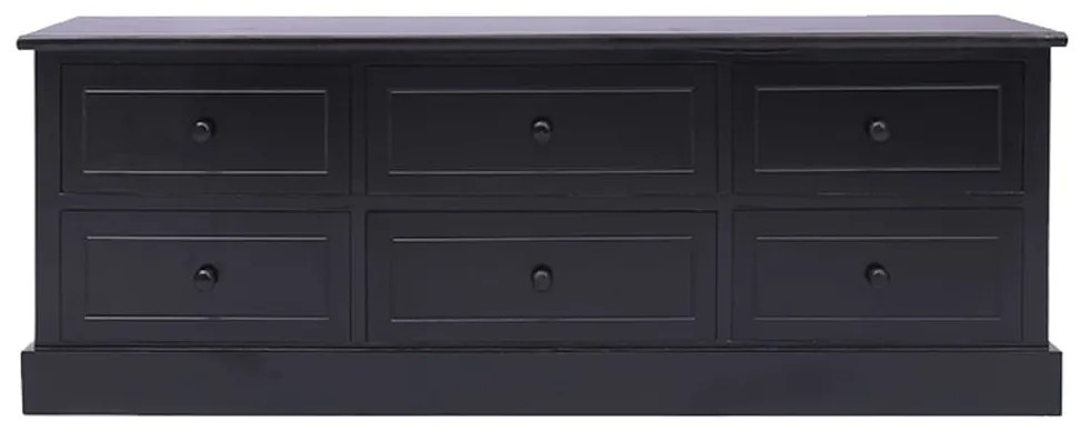 vidaXL Έπιπλο Τηλεόρασης Μαύρο 108x30x40 εκ. από Μασίφ Ξύλο Παυλώνιας