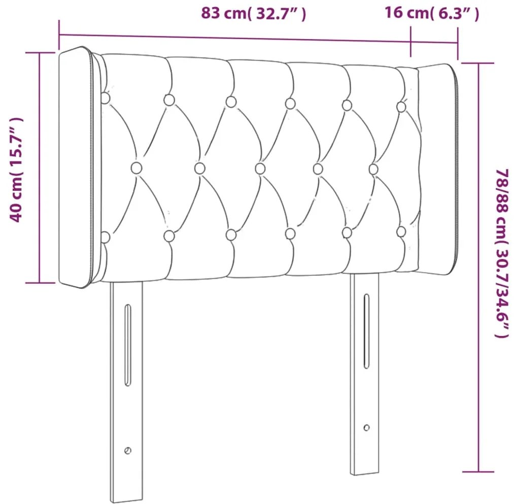 vidaXL Κεφαλάρι Κρεβατιού LED Μπλε 83x16x78/88 εκ. Υφασμάτινο