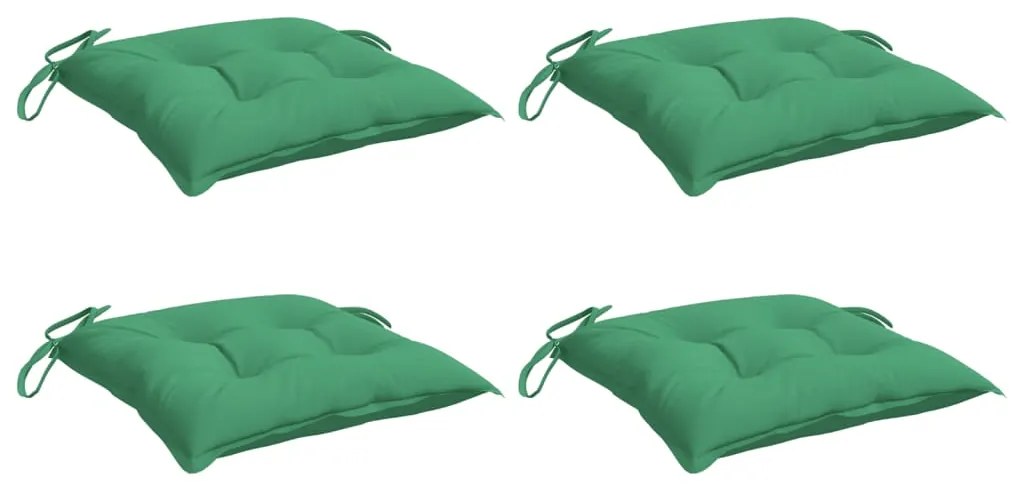vidaXL Μαξιλάρια Καρέκλας Κήπου 4 τεμ. Πράσινα 40x40x7 εκ. Υφασμάτινα