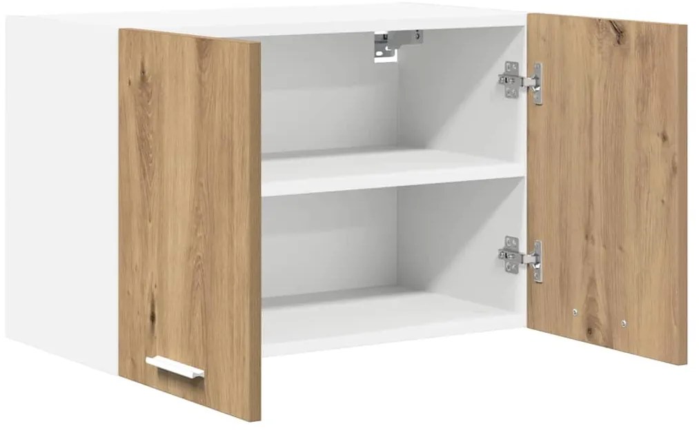 vidaXL Κρεμαστό ντουλάπι με αποθήκευση Riga Χειροποίητη Δρυς και Λευκό