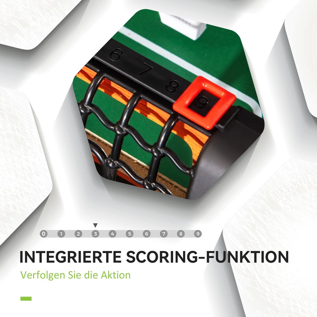 HOMCOM Επιτραπέζιο ποδοσφαίρου, σετ ποδοσφαίρου, 2 μπάλες, αντιολισθητικές λαβές, για εφήβους ενήλικες, ένδειξη σκορ, MDF, μέταλλο, Πολύχρωμο