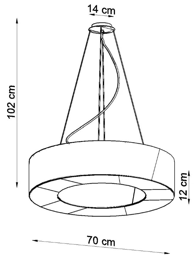 Sollux Κρεμαστό φωτιστικό Saturno 6,μαύρο,6xE27/60w