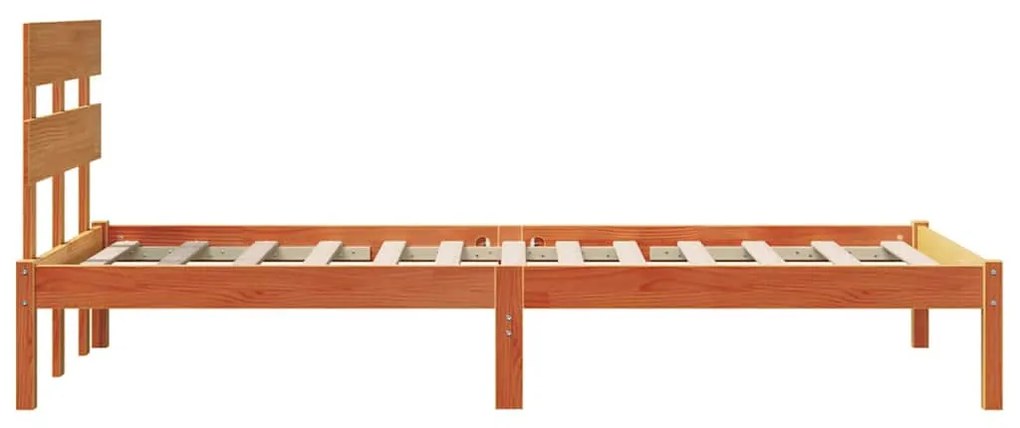 vidaXL Σκελετός Κρεβατιού Καφέ 90 x 190 cm Μασίφ ξύλο πεύκου