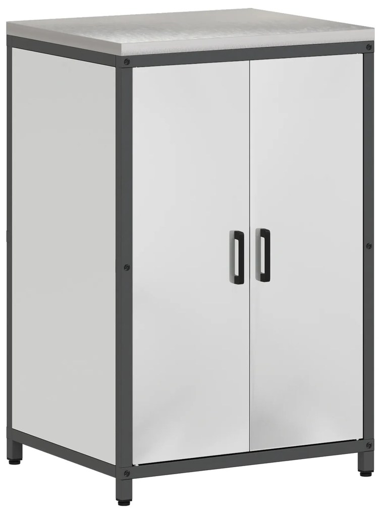 vidaXL Σετ Αποθήκευσης Κουζίνας με ράφι 2 pcs Ασημί 150 x 50 x 92 εκ.