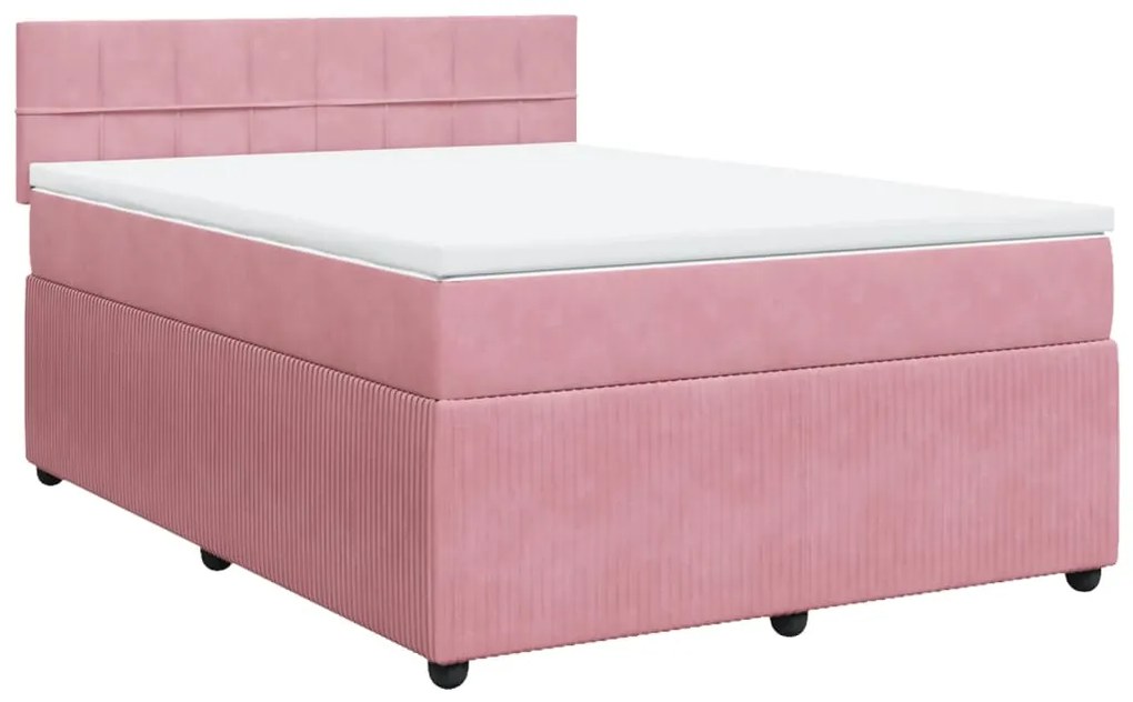 ΚΡΕΒΑΤΙ BOXSPRING ΜΕ ΣΤΡΩΜΑ ΡΟΖ 160X200 ΕΚ. ΒΕΛΟΥΔΙΝΟ 3290087