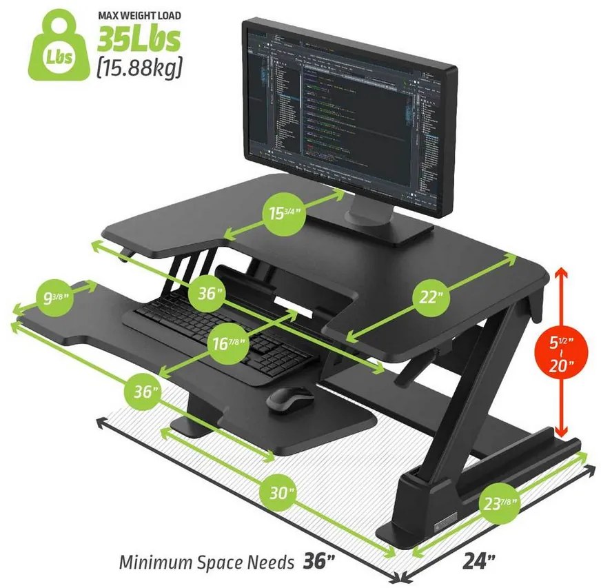 Gaming Γραφείο - Eureka Ergonomic® CV-PRO 36-Leuko