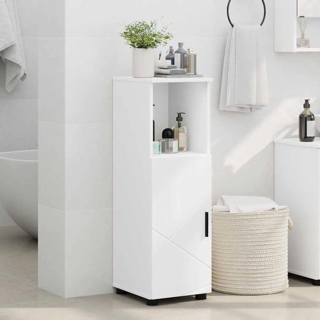 vidaXL Ντουλάπι Μπάνιου Λευκό 30 x 35 x 95 εκ Επεξεργασμένο ξύλο