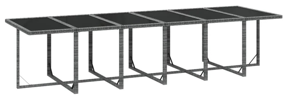 vidaXL Σετ Τραπεζαρίας Κήπου 17 τεμ. Γκρι Συνθετικό Ρατάν με Μαξιλάρια