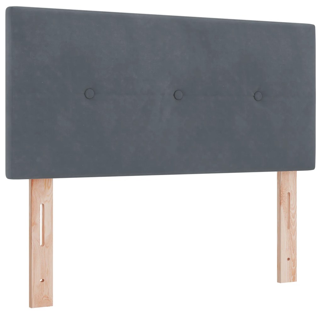 vidaXL Κρεβάτι Box Spring με Στρώμα Γκρι 80x200 εκ Βελούδο