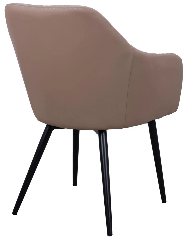 Καρέκλα-Πολυθρόνα CHARLES με Ύφασμα και PU Μπέζ 57x63x83Υεκ. 2αδα 57x63x83 εκ.