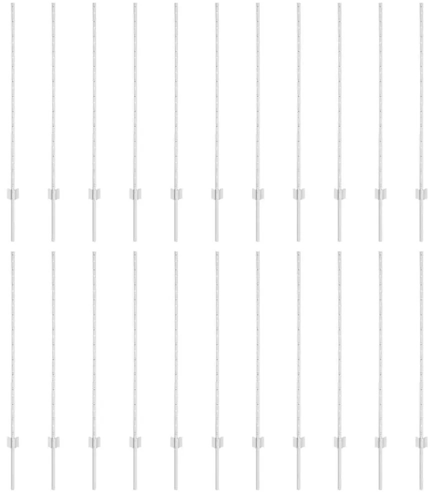 vidaXL Πό posts φράχτη 44 pcs Ασημί 160 cm Ατσάλι