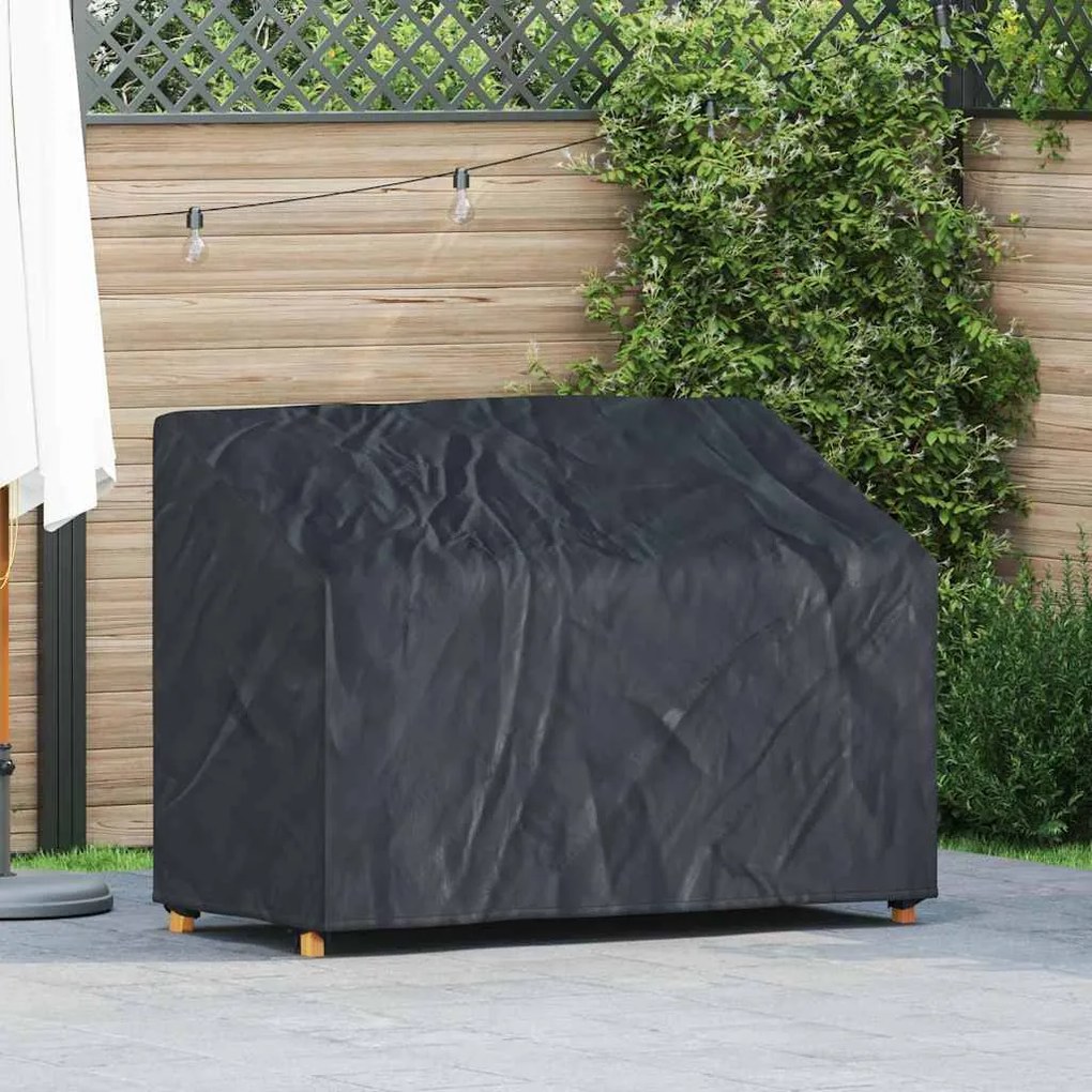vidaXL Κάλυμμα Παγκάκι Κήπου Μαύρο 134 x 70 x 65 / 94 cm Ύφασμα 600D