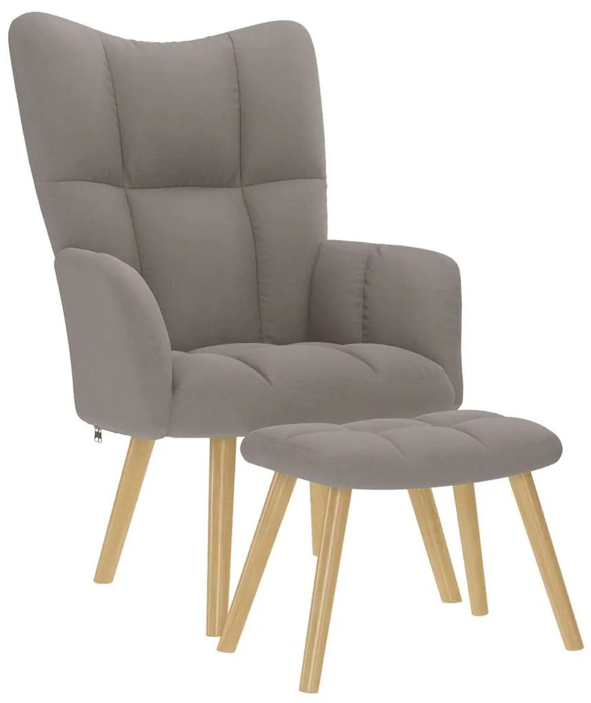vidaXL Πολυθρόνα Relax Taupe Υφασμάτινη με Υποπόδιο