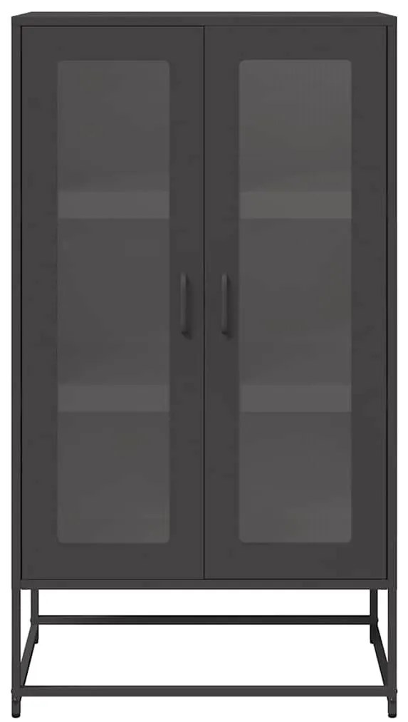 Highboard Μαύρο 68x39x123 cm Χάλυβας - Μαύρο