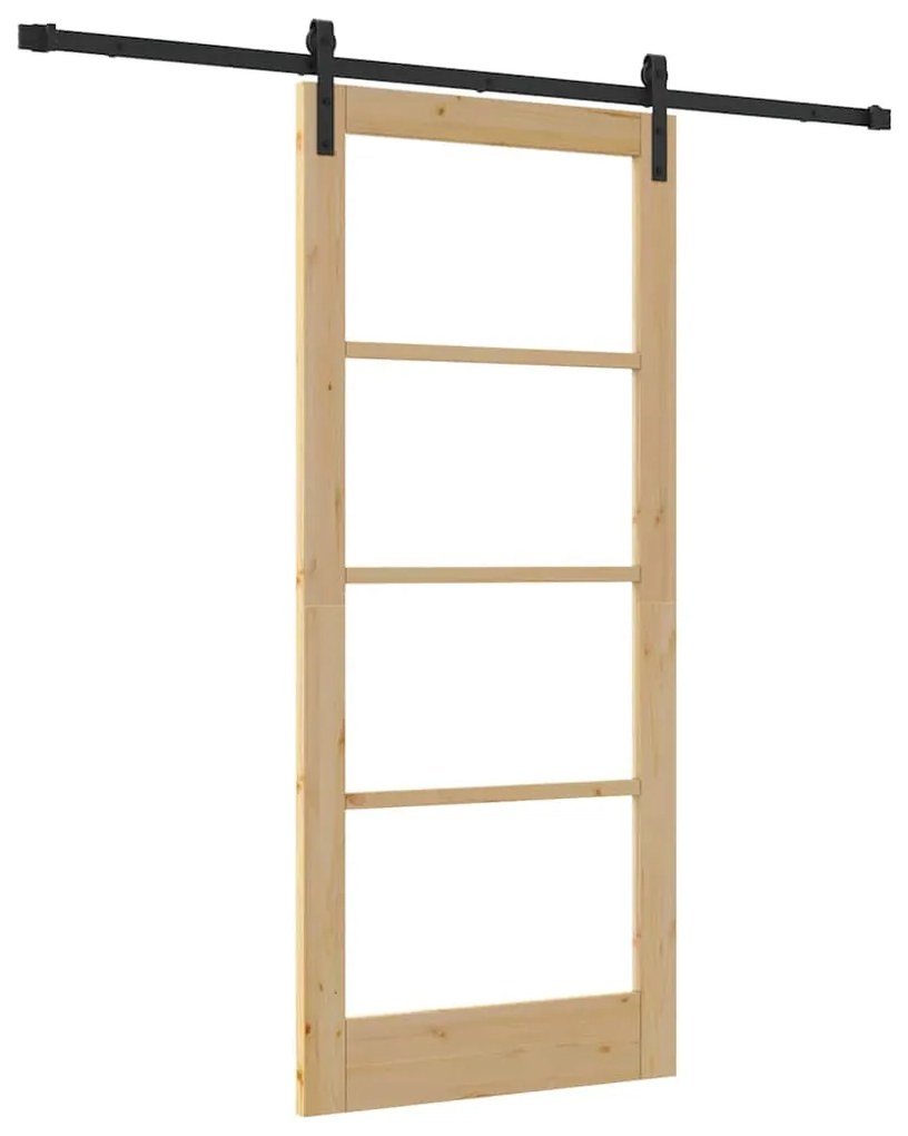 vidaXL Συρόμενη Πόρτα ORKDAL Καφέ 86 x 198.5 cm Μασίφ ξύλο πεύκου
