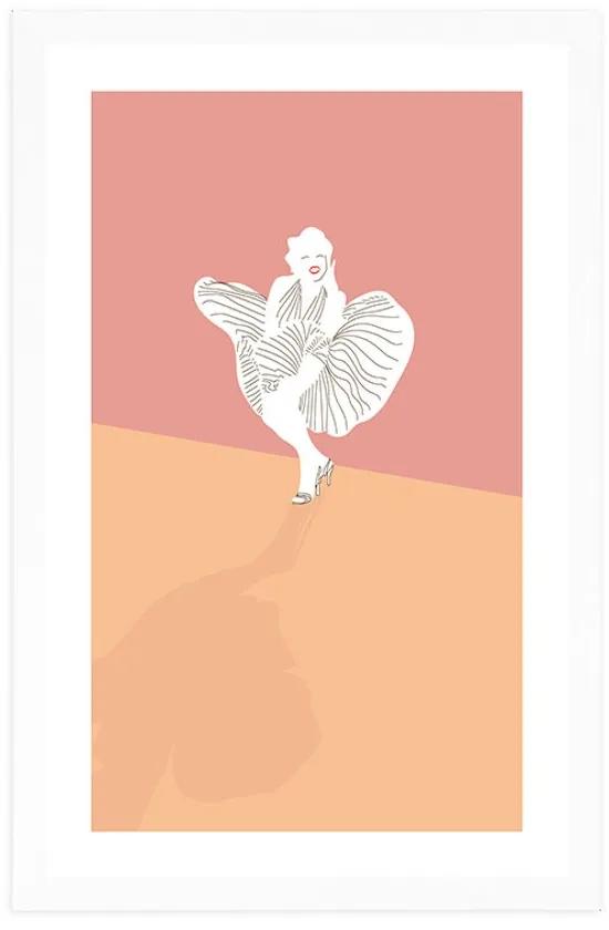 Αφίσα με πασπαρτού Μέριλιν Μονρόε - 20x30 white