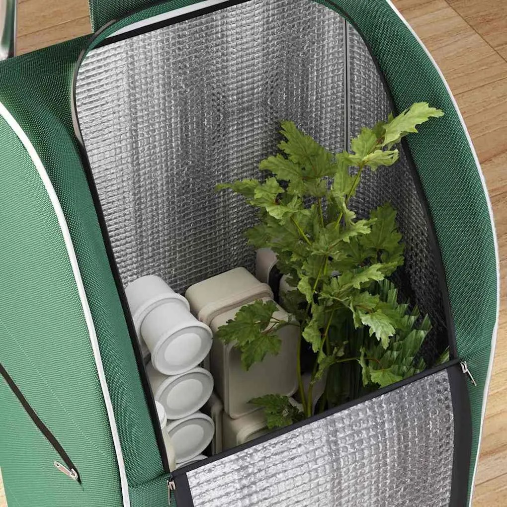 vidaXL Καρότσι Αγορών Πράσινο 39.5 x 33 x 93 εκ Ύφασμα Oxford