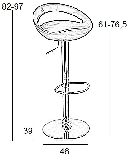 ΣΚΑΜΠΟ ΜΠΑΡ 2ΤΜΧ BAR18 ΑΣΗΜΙ ABS 46X39X97ΕΚ.