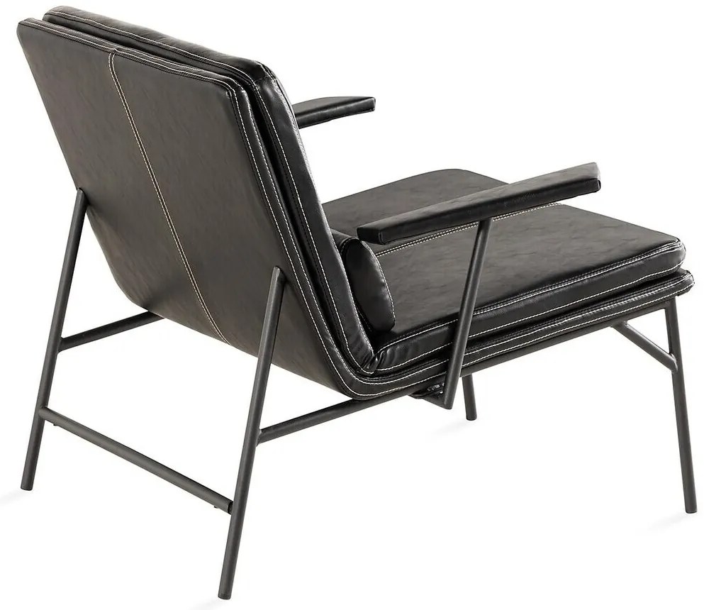 Πολυθρόνα Troy 104, Καφέ, 85x75x76cm, Οικολογικό δέρμα, Πόδια: Μεταλλικά