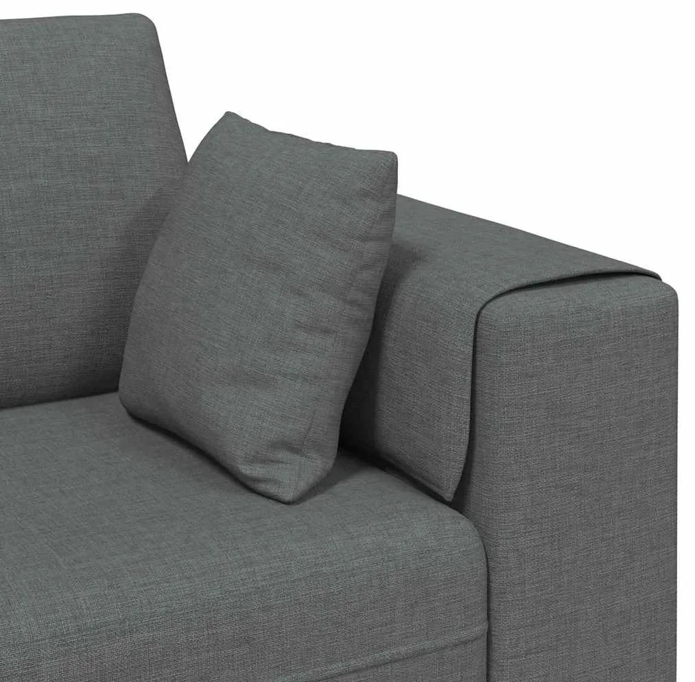 vidaXL Καναπές με μαξιλάρι 3 pcs Σκούρο Γκρι ύφασμα