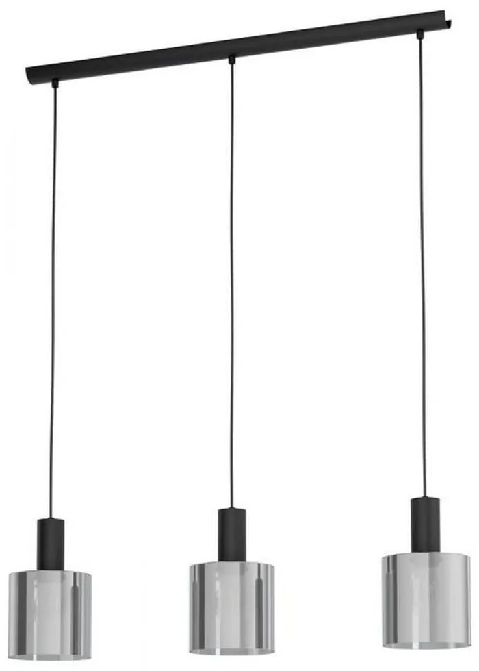 Φωτιστικό Οροφής-Ράγα 98753 Black-Clear Gorosiba Eglo Metal, Glass