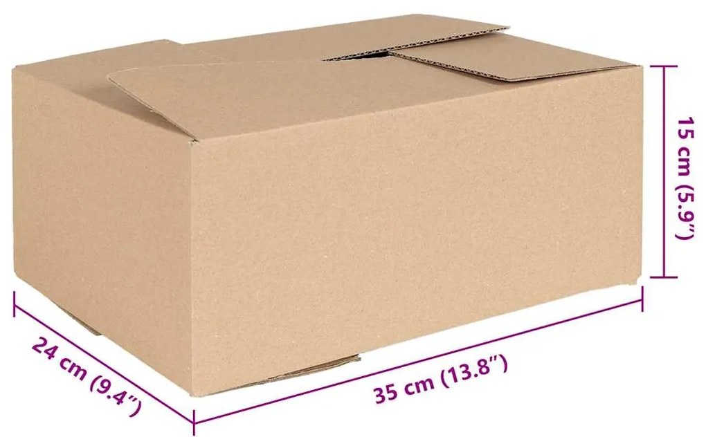 vidaXL Πτυσσόμενο Κουτί 50 pcs Φυσικό 35 x 24 x 15 εκ. Χαρτόνι