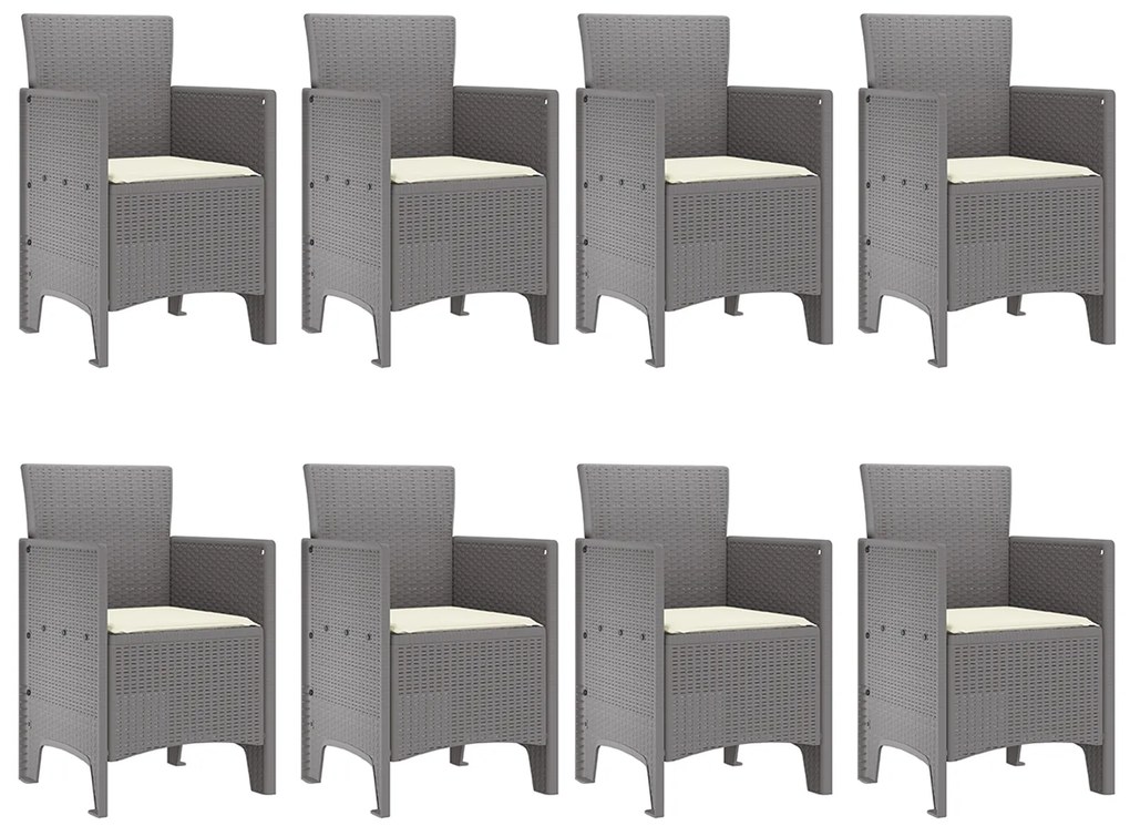 vidaXL Σετ εξωτερικής τραπεζαρίας 9 pcs Λευκό 250 x 100 x 73 εκ