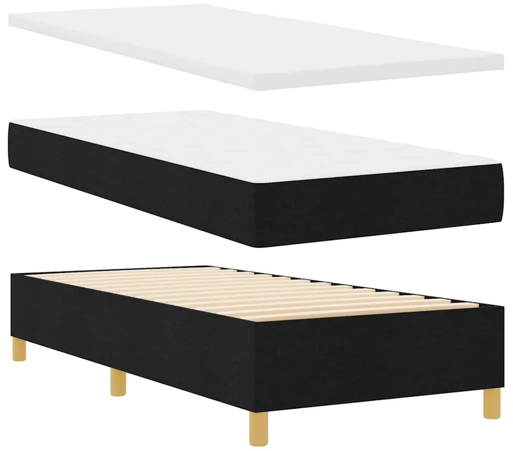 vidaXL Κρεβάτι με ελατήρια με στρώμα Μαύρο 100 x 200 cm ύφασμα