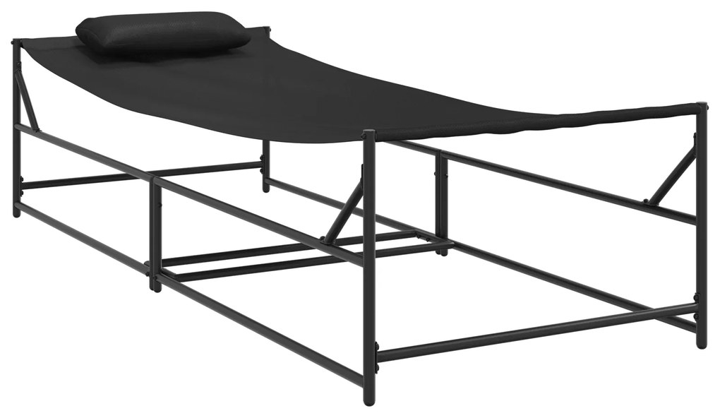 vidaXL Ξαπλώστρα Κήπου - Ανθρακί - 200x74x73 εκ. - Χάλυβας & Τεξτιλίνη