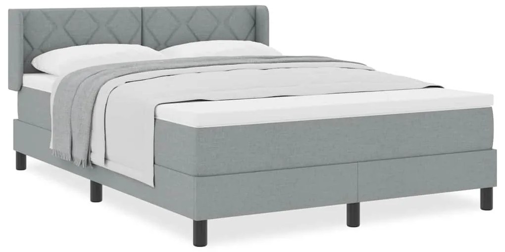 vidaXL Κρεβάτι box spring με στρώμα Ανοιχτό γκρι 140 x 200 cm