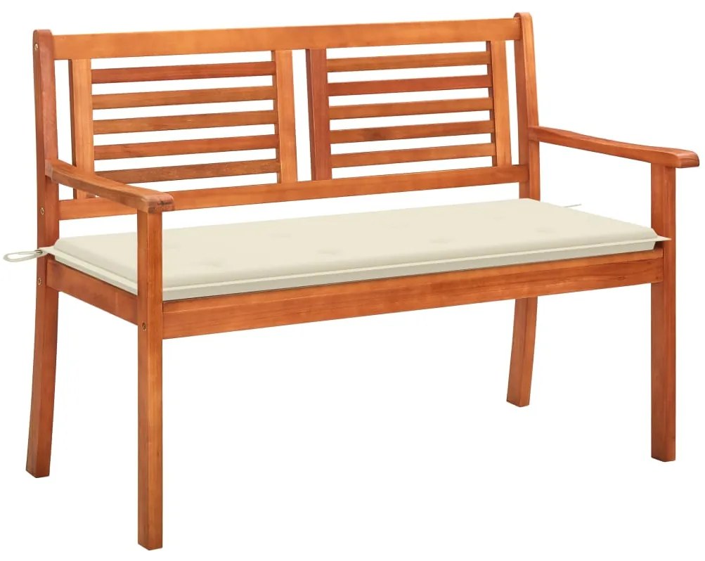vidaXL Παγκάκι Κήπου Διθέσιο 120 εκ. Μασίφ Ξύλο Ευκαλύπτου με Μαξιλάρι