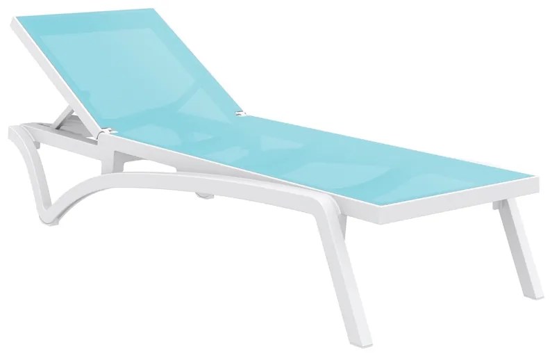 SIESTA PACIFIC ΞΑΠΛΩΣΤΡΑ WHITE/TURQUOISE ΠΟΛ/ΝΙΟΥ 193X68X35εκ.53.0099