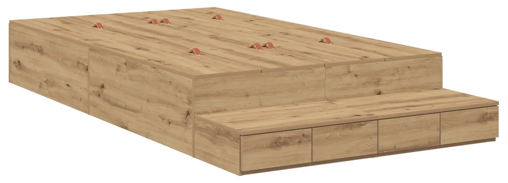 vidaXL Κρεβάτι Αποθηκευτικού Χώρου Artisan Oak 120x190 εκ.