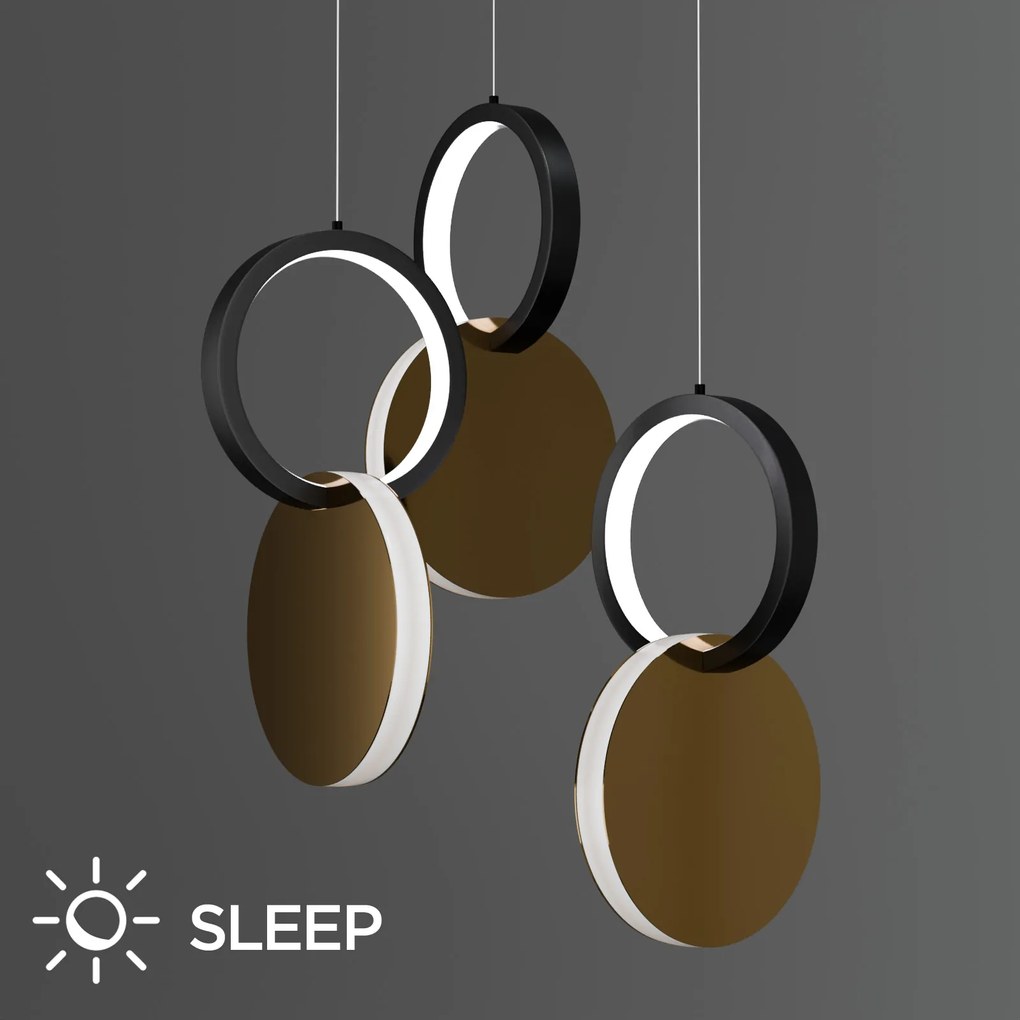 ΦΩΤΙΣΤΙΚΟ ΚΡΕΜΑΣΤΟ SYMMETRIC 1E LED 45W ΧΡΥΣΟ-ΜΑΥΡΟ Φ25X120CM
