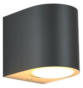 it-Lighting Powell 1xGU10 Outdoor Up or Down Wall Lamp Anthracite D:9cmx8cm 80200244